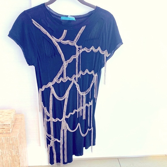 Alice + Olivia Tops - Alice and Olivia T shirt with chains in front and back